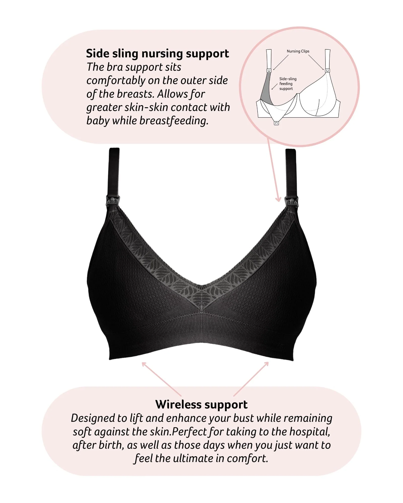 Caress FlexFit Nursing Bra - Black - Image 4