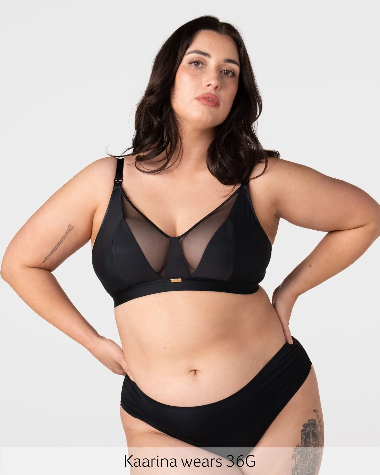 Flawless Full Cup Plunge Nursing Bra - Black - Image 10