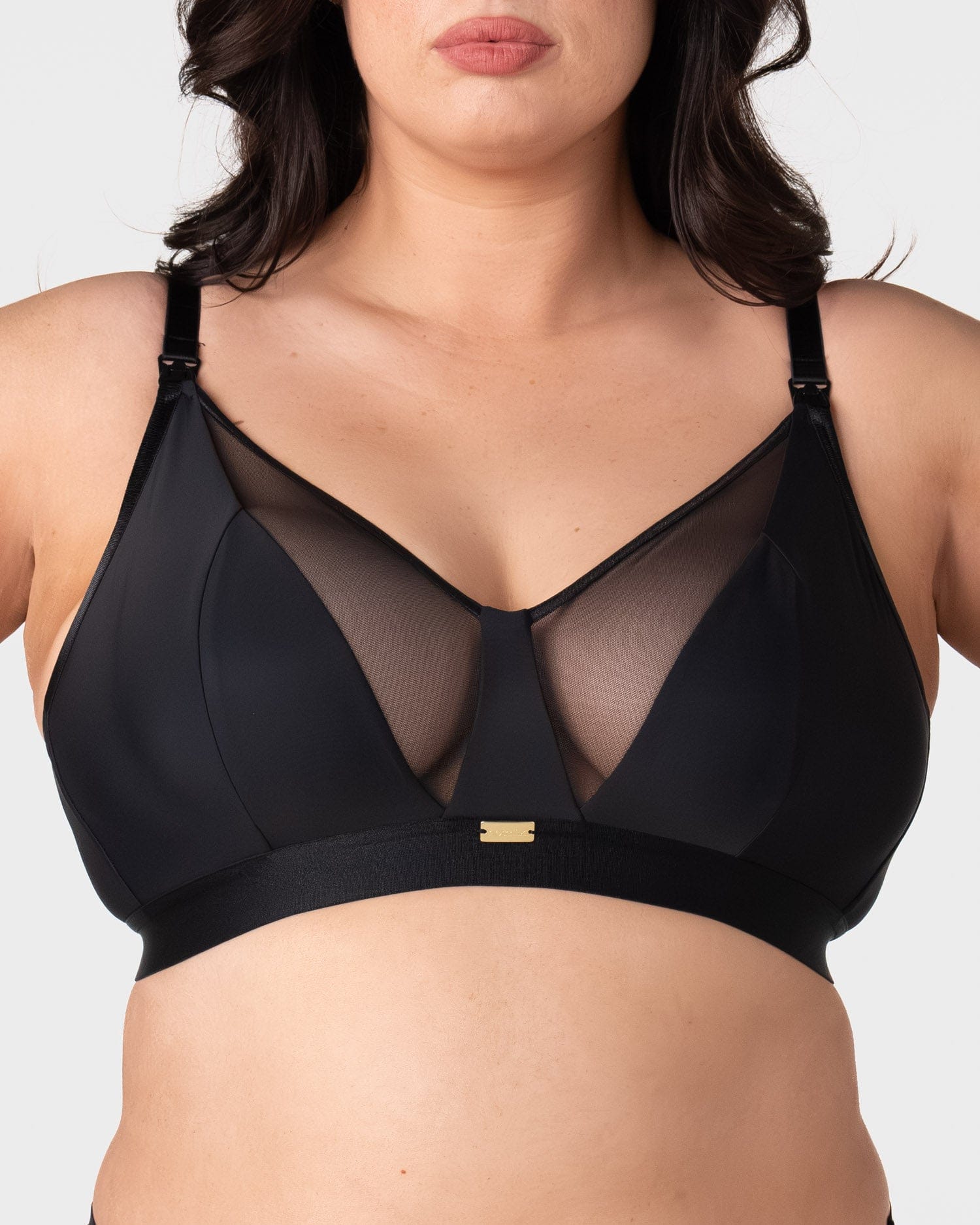 Flawless Full Cup Plunge Nursing Bra - Black - Image 11