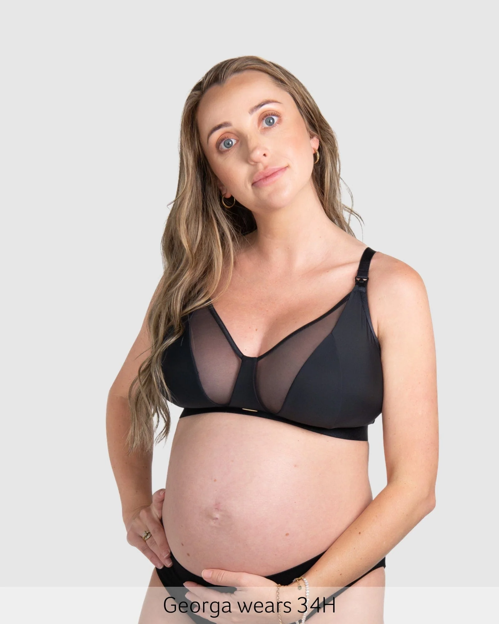 Flawless Full Cup Plunge Nursing Bra - Black - Image 3