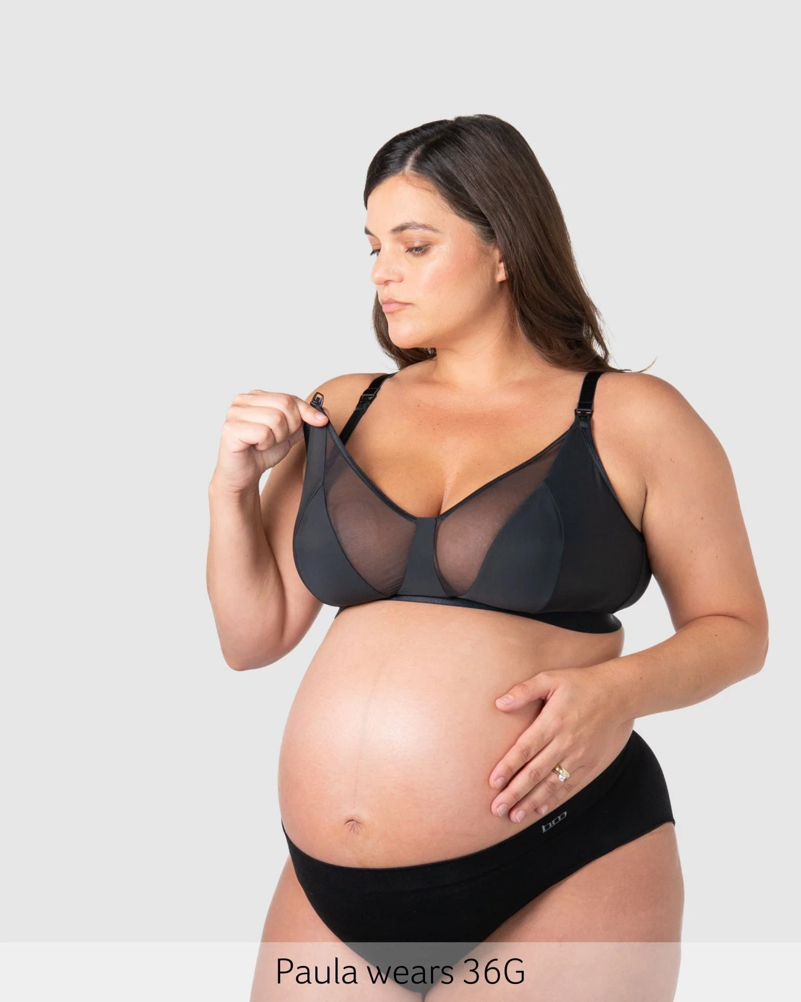 Flawless Full Cup Plunge Nursing Bra - Black - Image 5