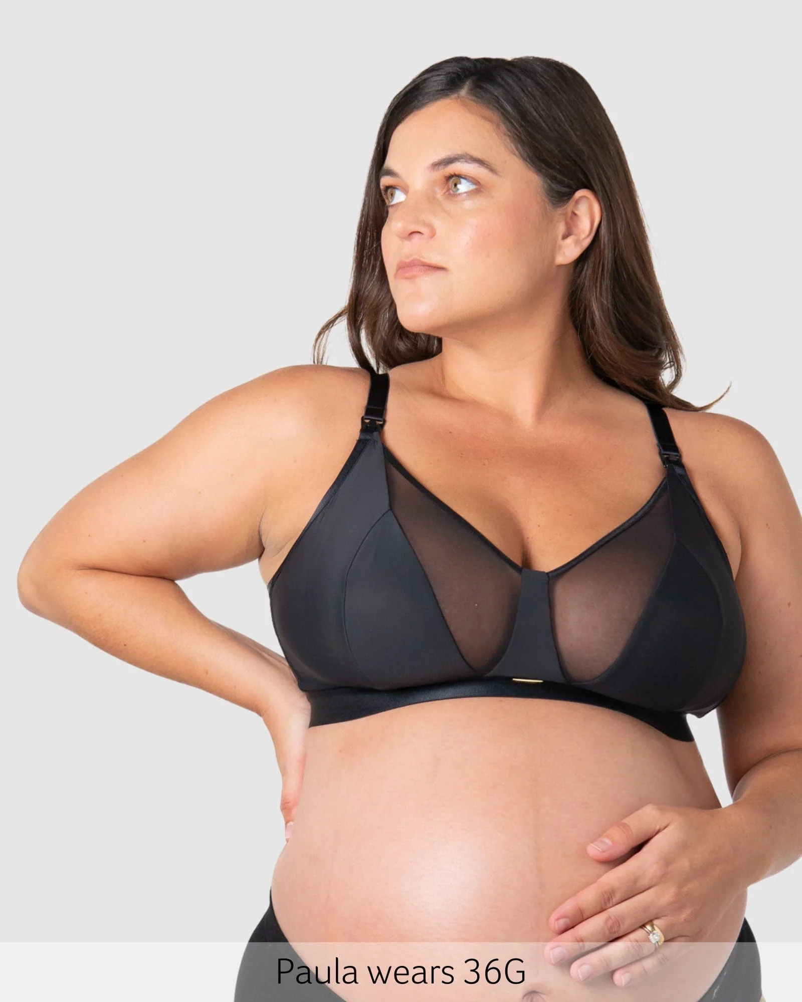 Flawless Full Cup Plunge Nursing Bra - Black - Image 9