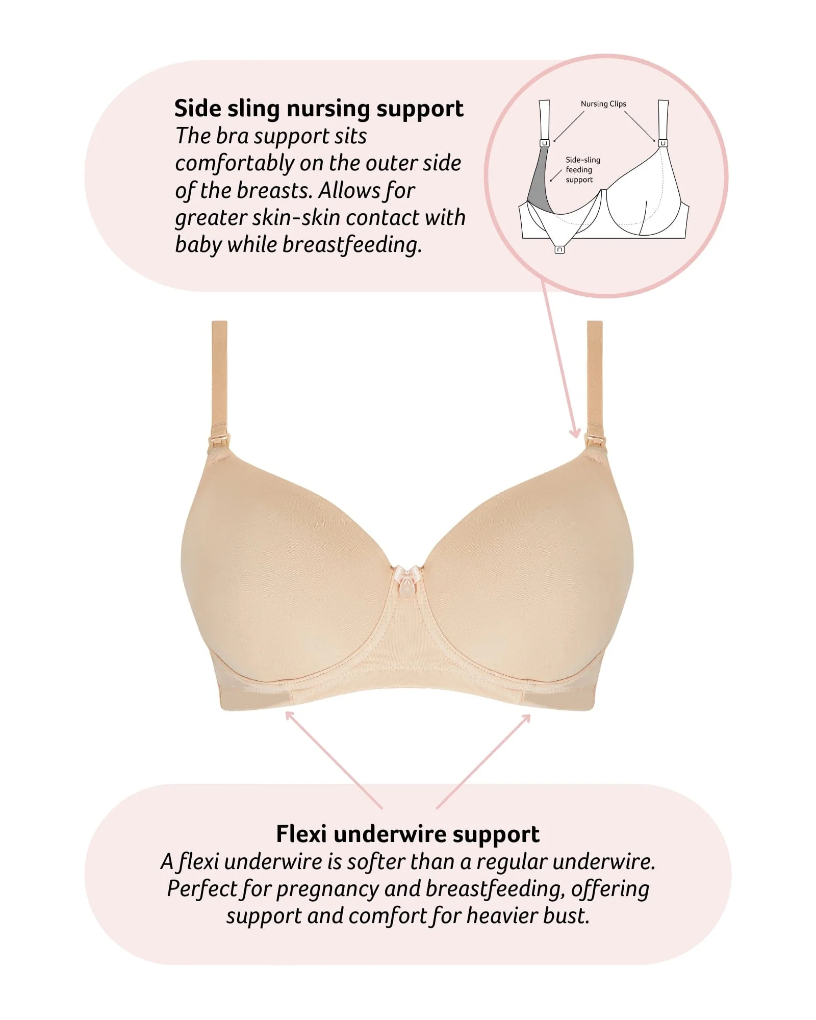 Forever Yours T-Shirt Nursing Bra - Frappe - Image 5