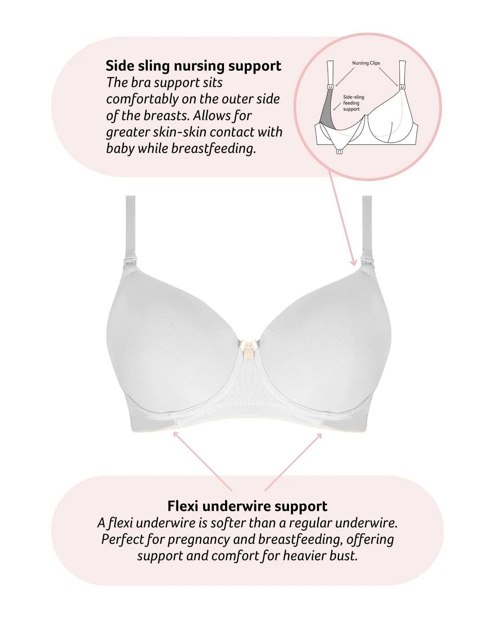 Forever Yours White Contour Nursing Bra - Flexi Underwire - Image 5