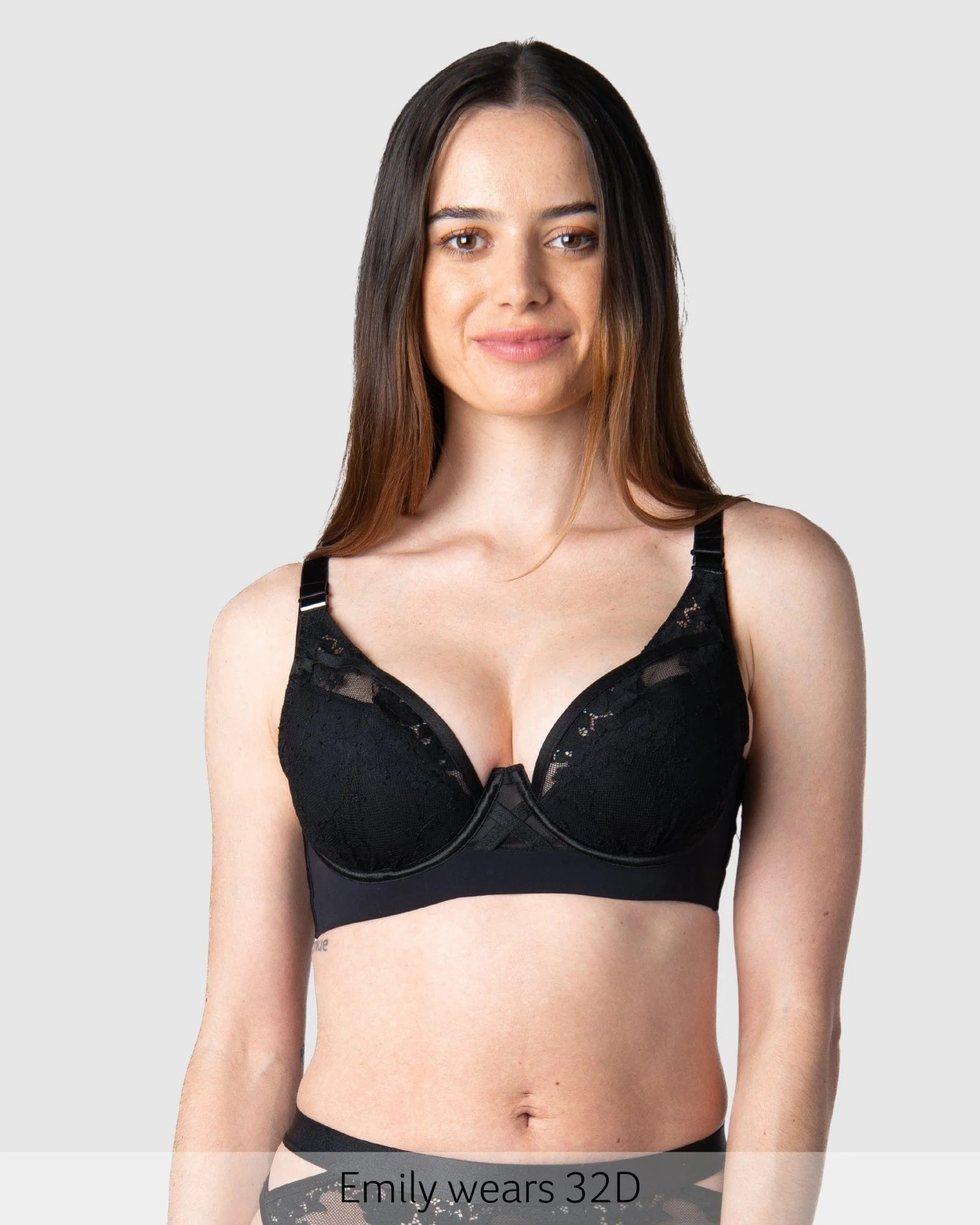 Goddess Plunge Lace Nursing Bra - Black - Image 2
