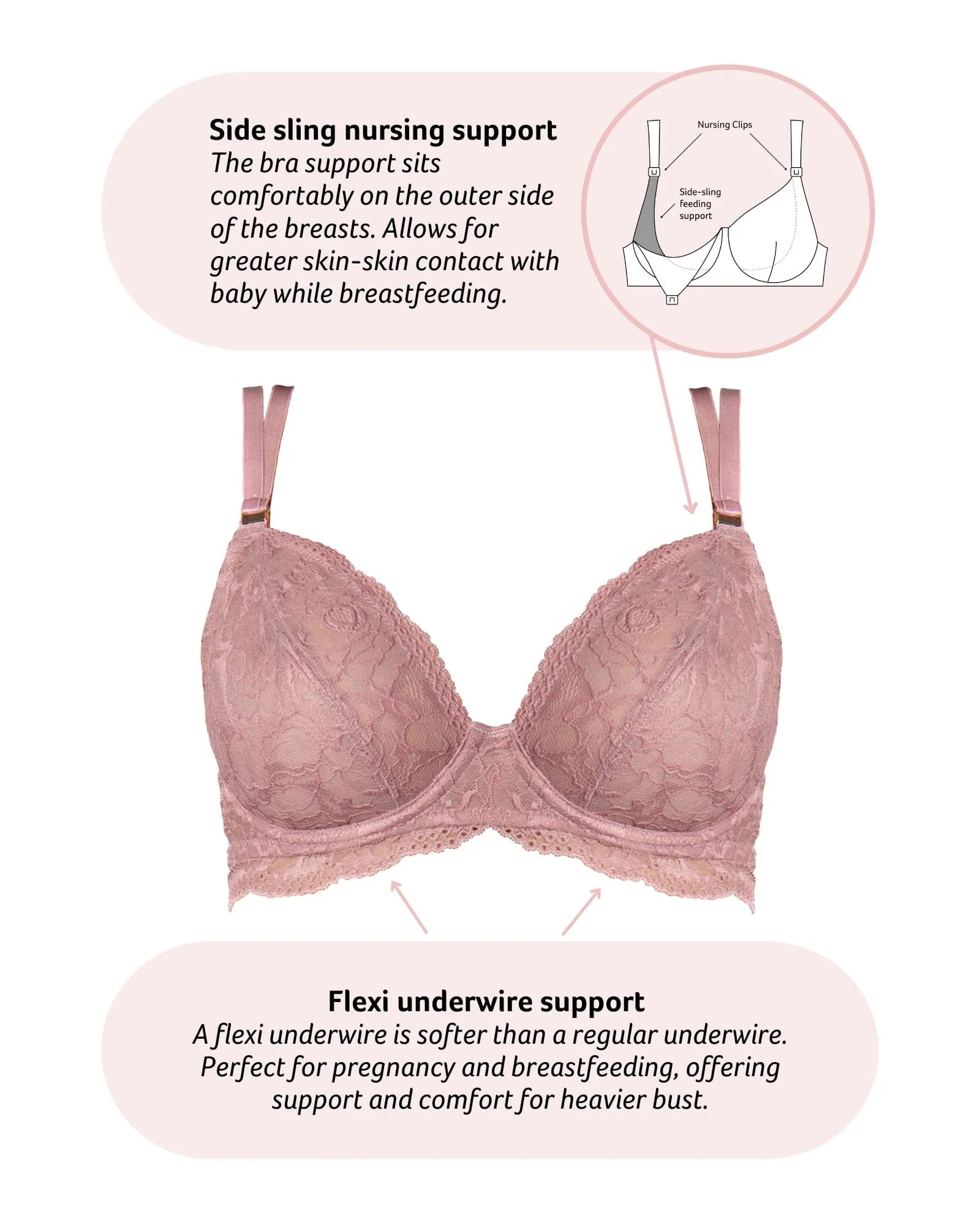 Heroine Plunge Nursing Bra - Mocha - Image 4