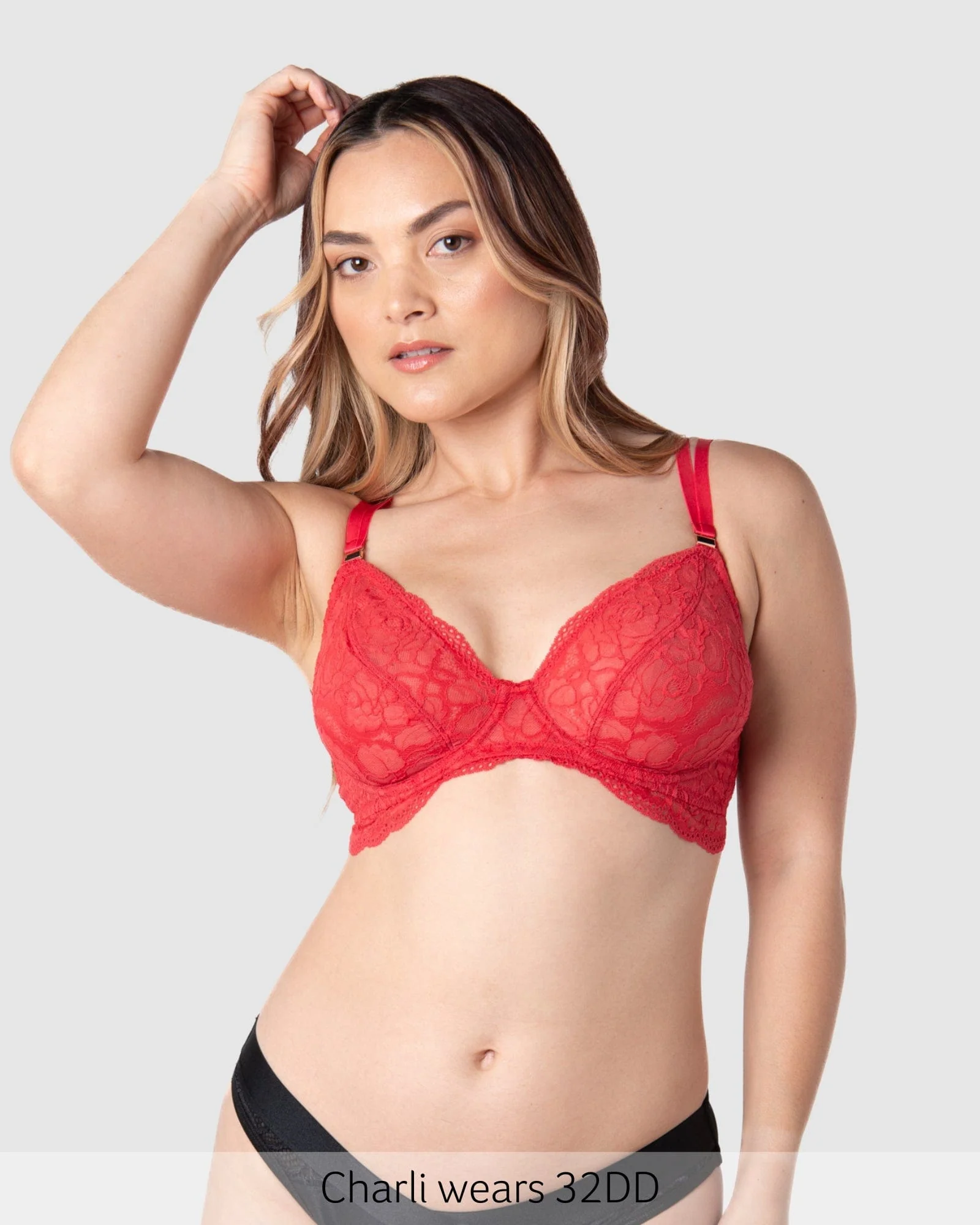 Heroine Plunge Nursing Bra - Scarlet Red - Image 6