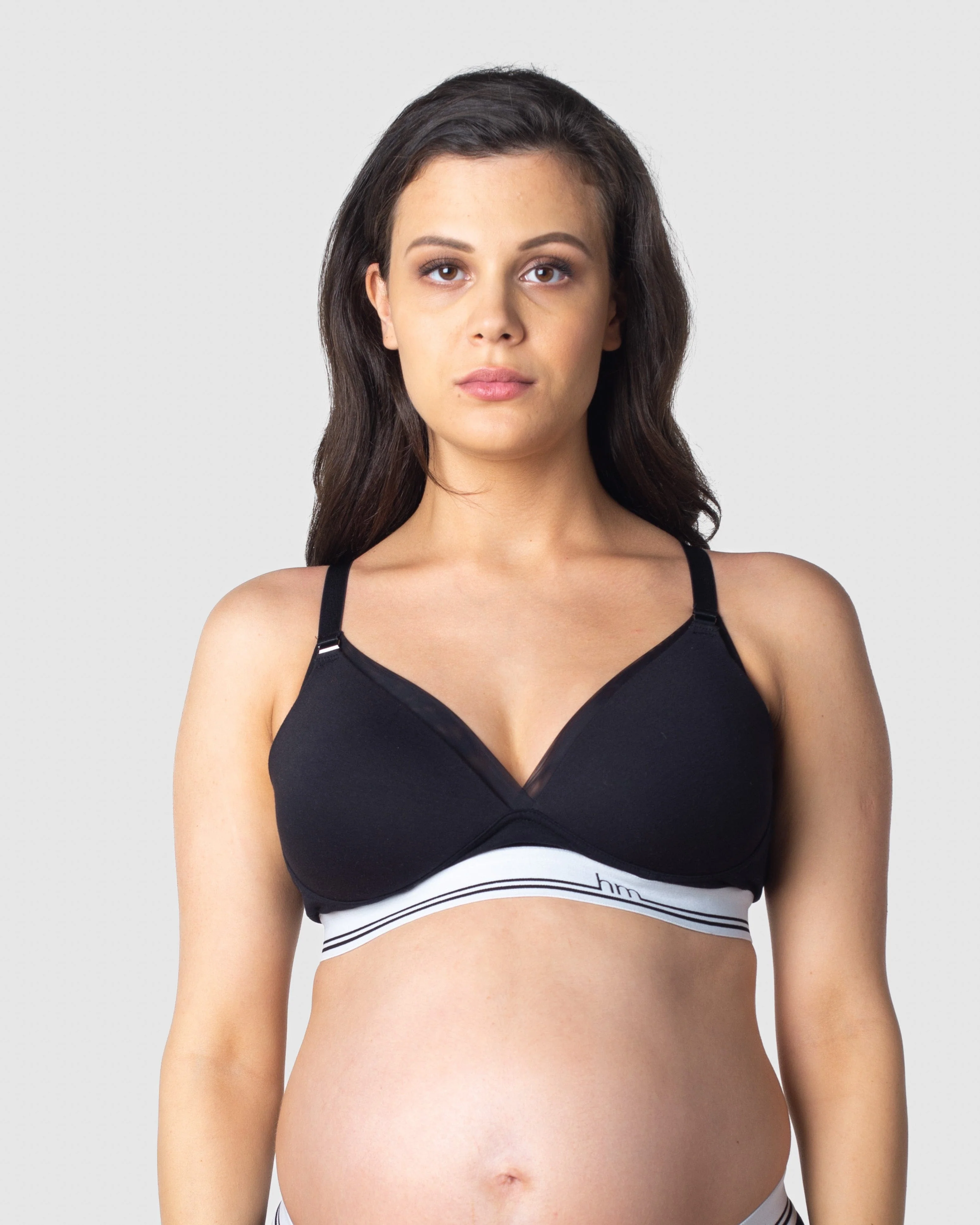 Icon Cotton T-shirt Nursing Bra - Black - Image 6