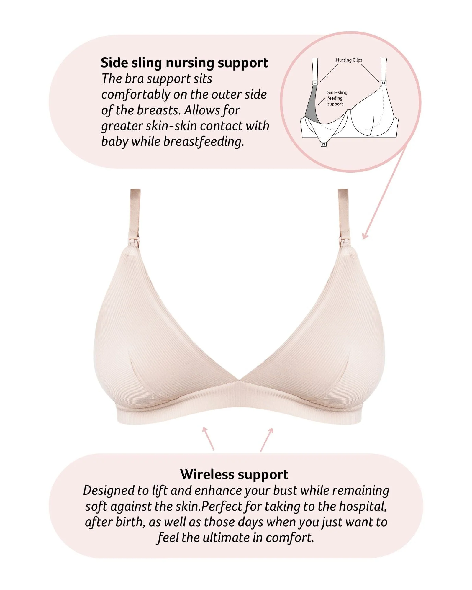 Solace Multifit Nursing Bra - Oat - Image 5