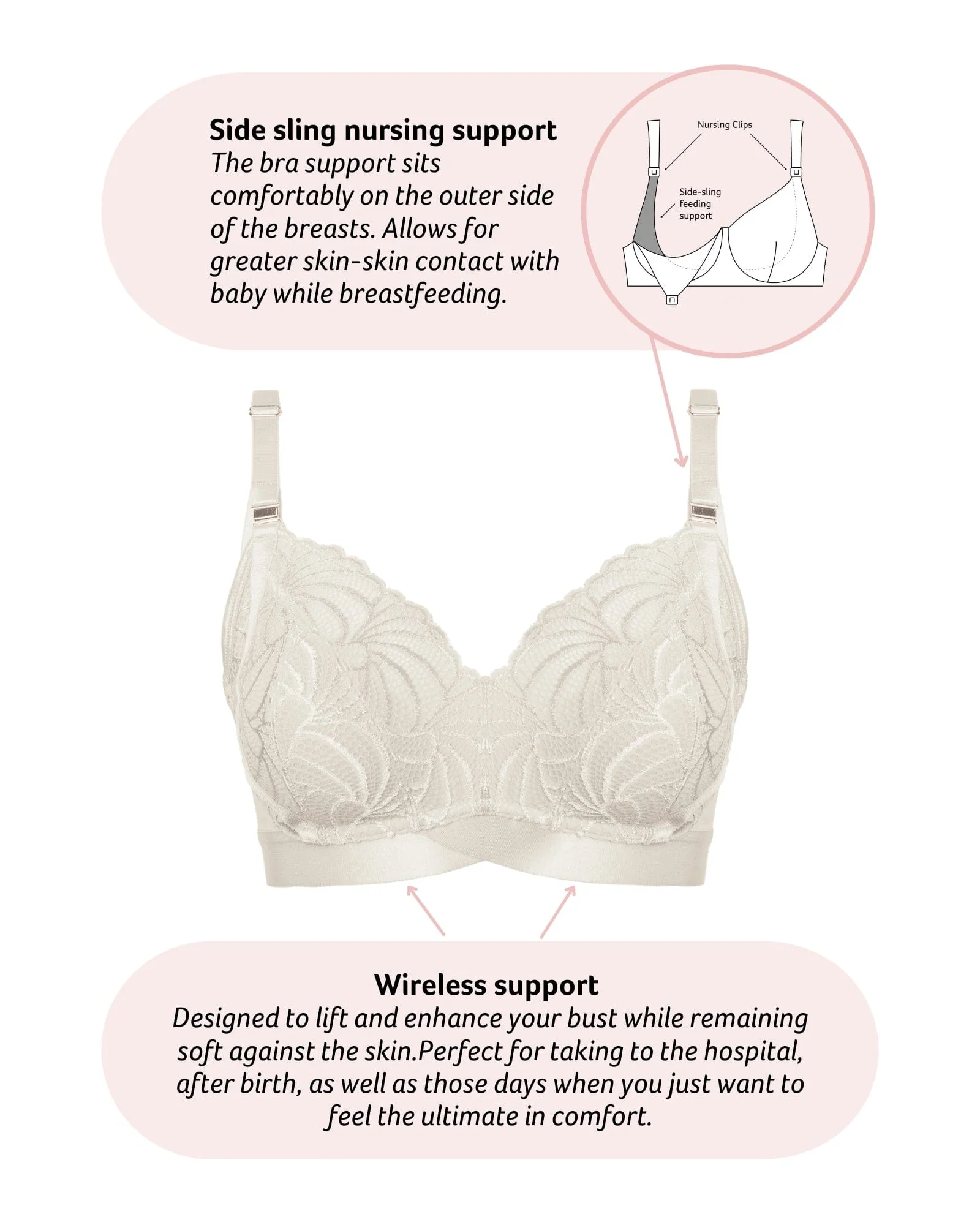 Warrior FlexFit Nursing Bra - Ivory - Image 5