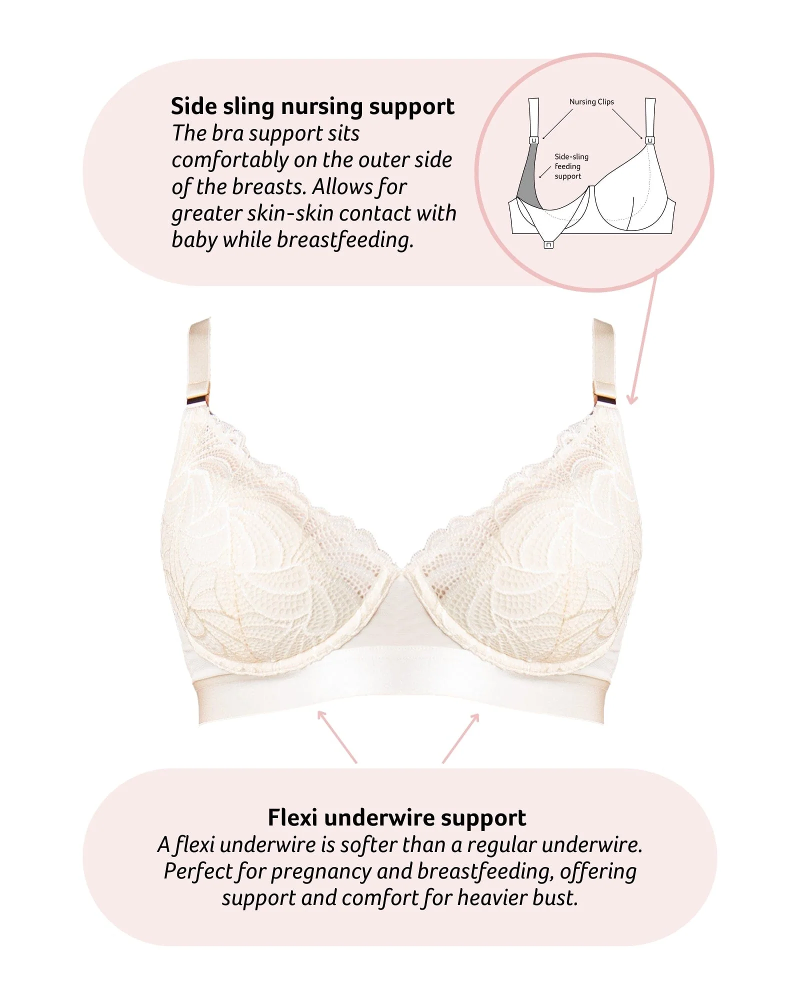 Warrior Plunge 2.0 Nursing Bra - Ivory - Image 5